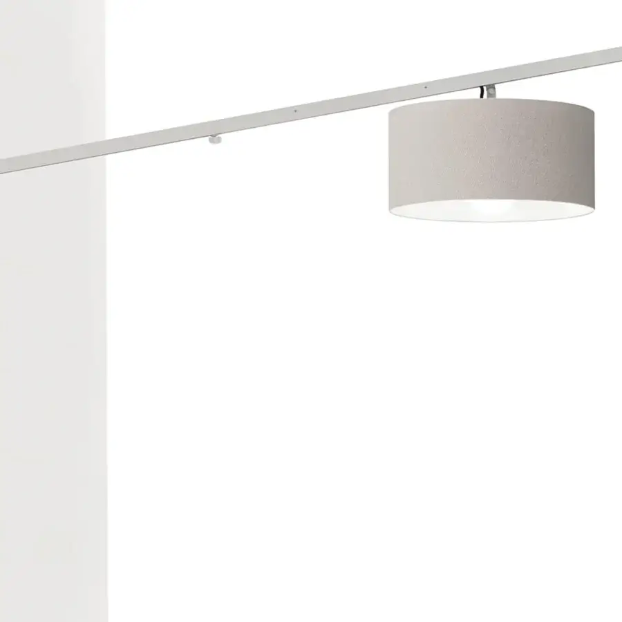 Captivating Modo Luce Angelica outdoor wall lamp with light-colored aluminum structure and soft light gray textile lampshade with matte finish