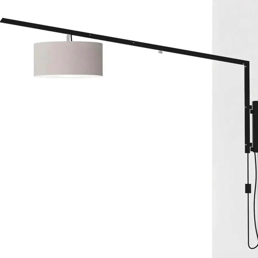 Superior Modo Luce Angelica outdoor wall lamp with black powder-coated aluminum and balanced cylindrical lampshade
