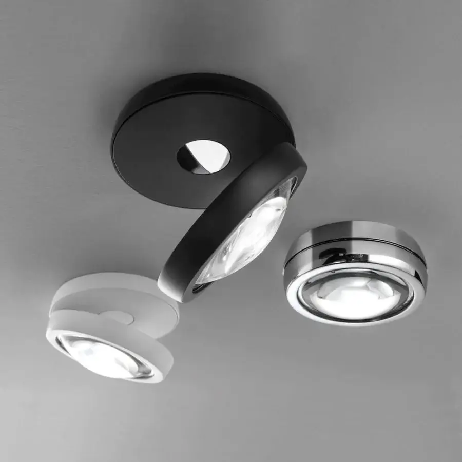 Distinguished Lodes Nautilus ceiling lamp with adjustable fixtures in matte black, matte white and polished chrome finish