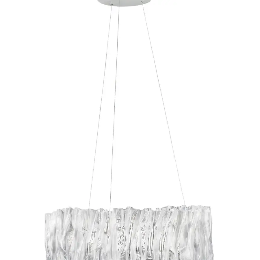 Exceptional Slamp Accordeon suspension lamp with undulating form crafted in clear translucent Lentiflex® material