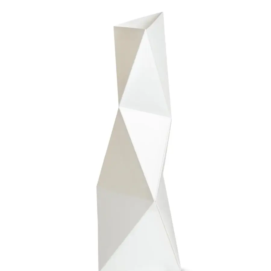Avant-garde Slamp Diamond floor lamp with stacked polygonal segments in off-white and a matte finish