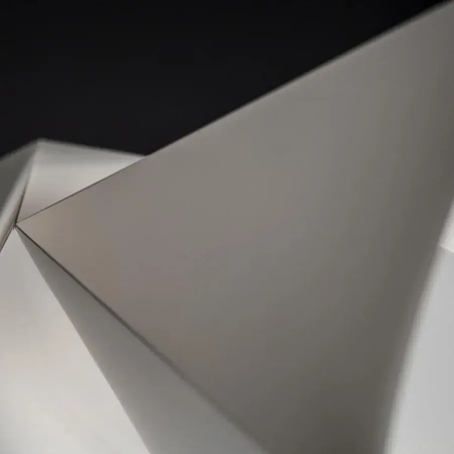 Elegant Slamp Diamond lamp with interconnected triangular planes in light gray smooth synthetic material crafted in Italy