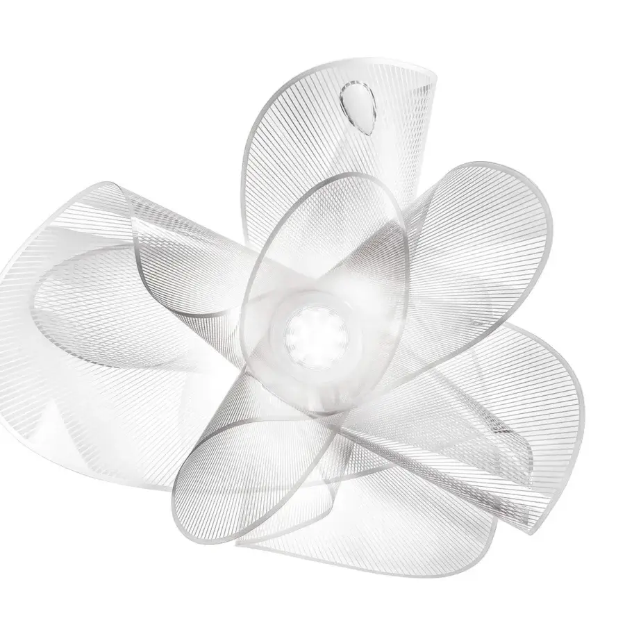Exceptional Slamp La Belle Étoile suspension lamp in layered white polymer forming a floral silhouette with a glossy finish