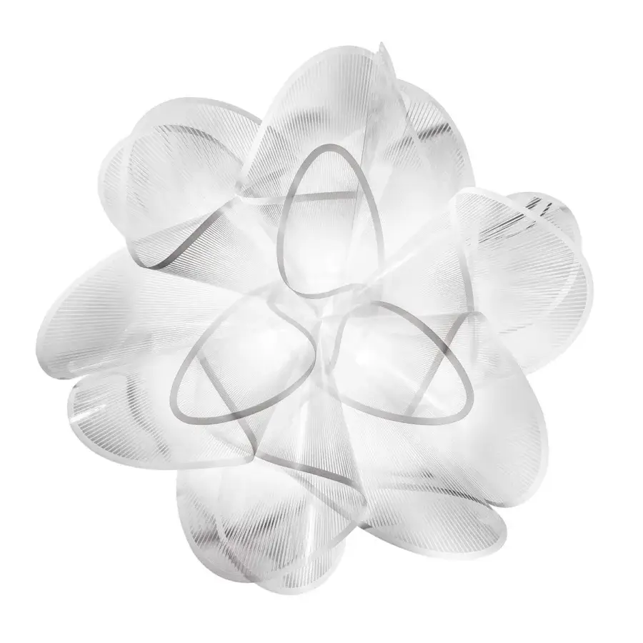 Exceptional Slamp La Belle Étoile wall/ceiling lamp handcrafted with texturally-printed transparent material and white finish