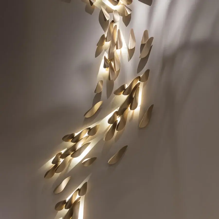 Exquisite Paolo Castelli Anodine wall lamp crafted from metal featuring satin gold finish