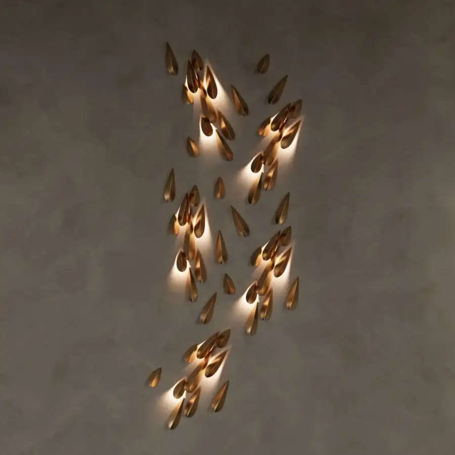 Sophisticated Paolo Castelli Anodine wall lamp crafted from metal in satin gold finish