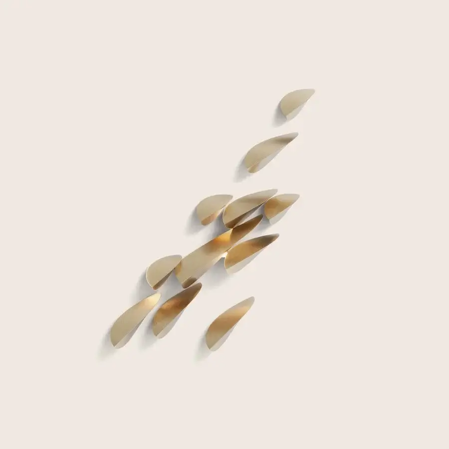 Exquisite Paolo Castelli Anodine wall lamp handcrafted from metal featuring satin gold finish