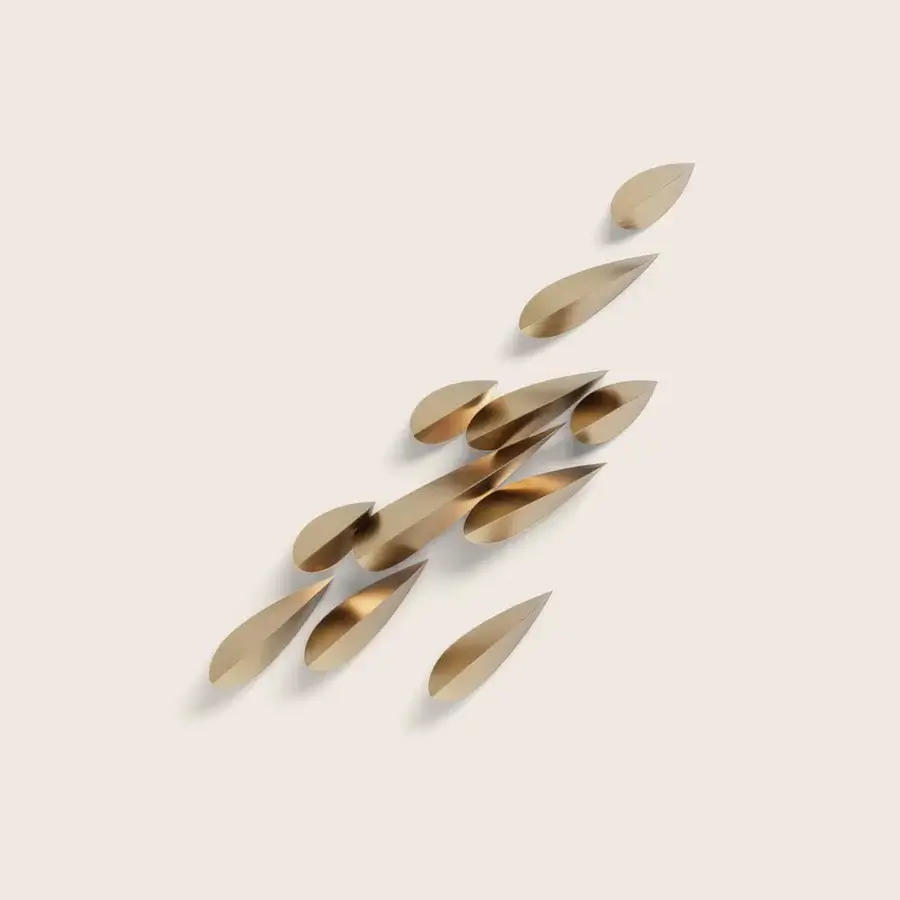 Sophisticated Paolo Castelli Anodine wall lamp in handcrafted metal with satin gold finish