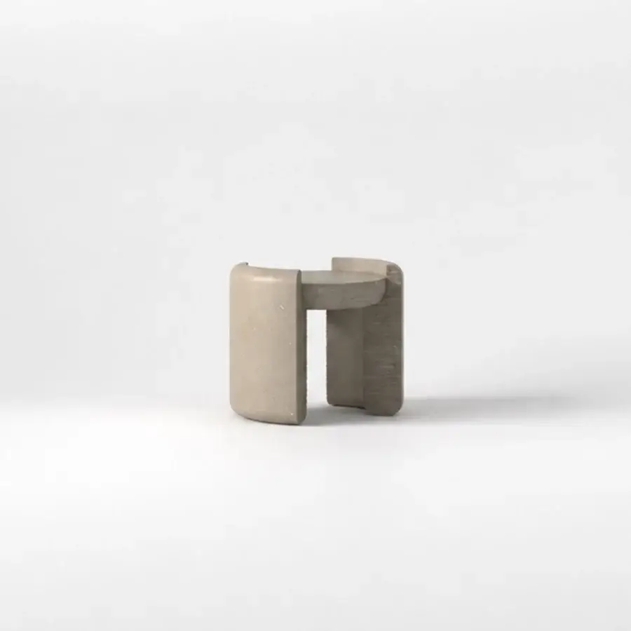 Sophisticated PIMAR Fuente coffee table in natural stone featuring matte finish and grayish beige taupe tone
