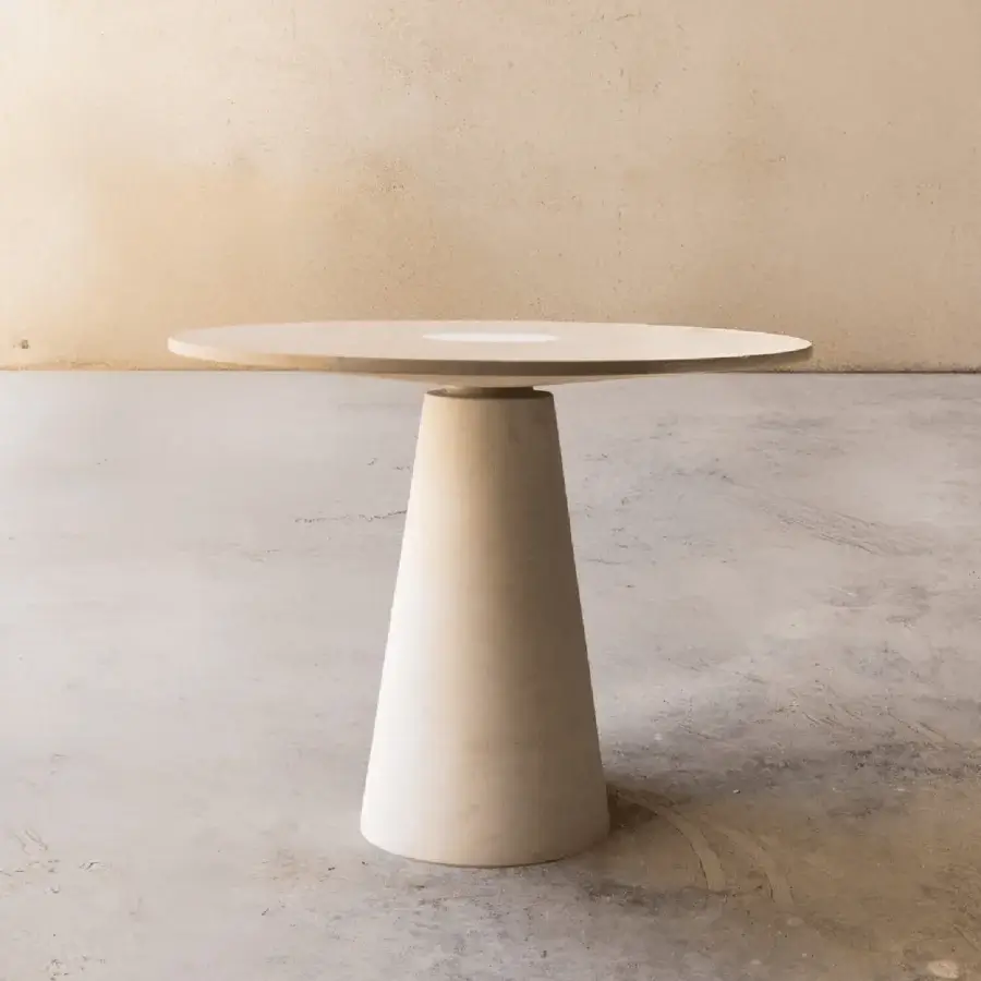 Sophisticated PIMAR Centro coffee table in light cream natural stone featuring honed matte finish