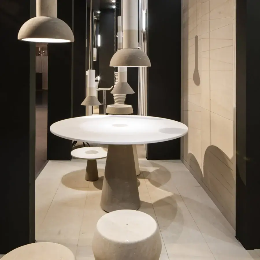 Sophisticated PIMAR Centro coffee table showcasing architectural natural stone design featuring smooth honed surface