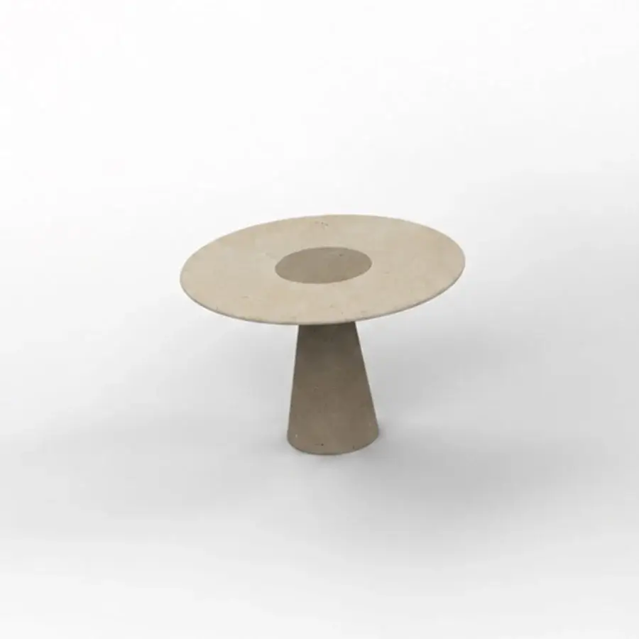 Exquisite PIMAR Centro coffee table in natural stone with a honed finish neutral beige and greyish brown tones