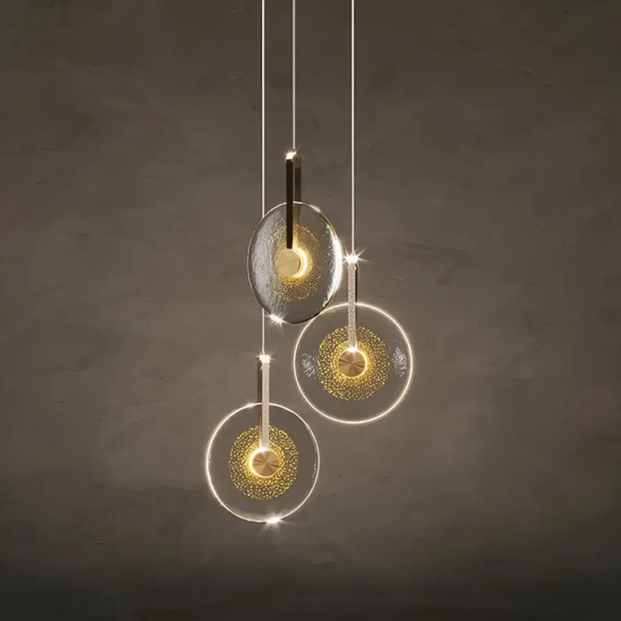 Paolo Castelli Golden Disc Suspension Lamp #2