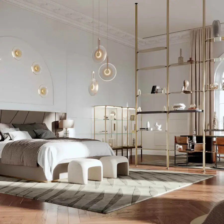 Paolo Castelli Golden Disc Suspension Lamp #6