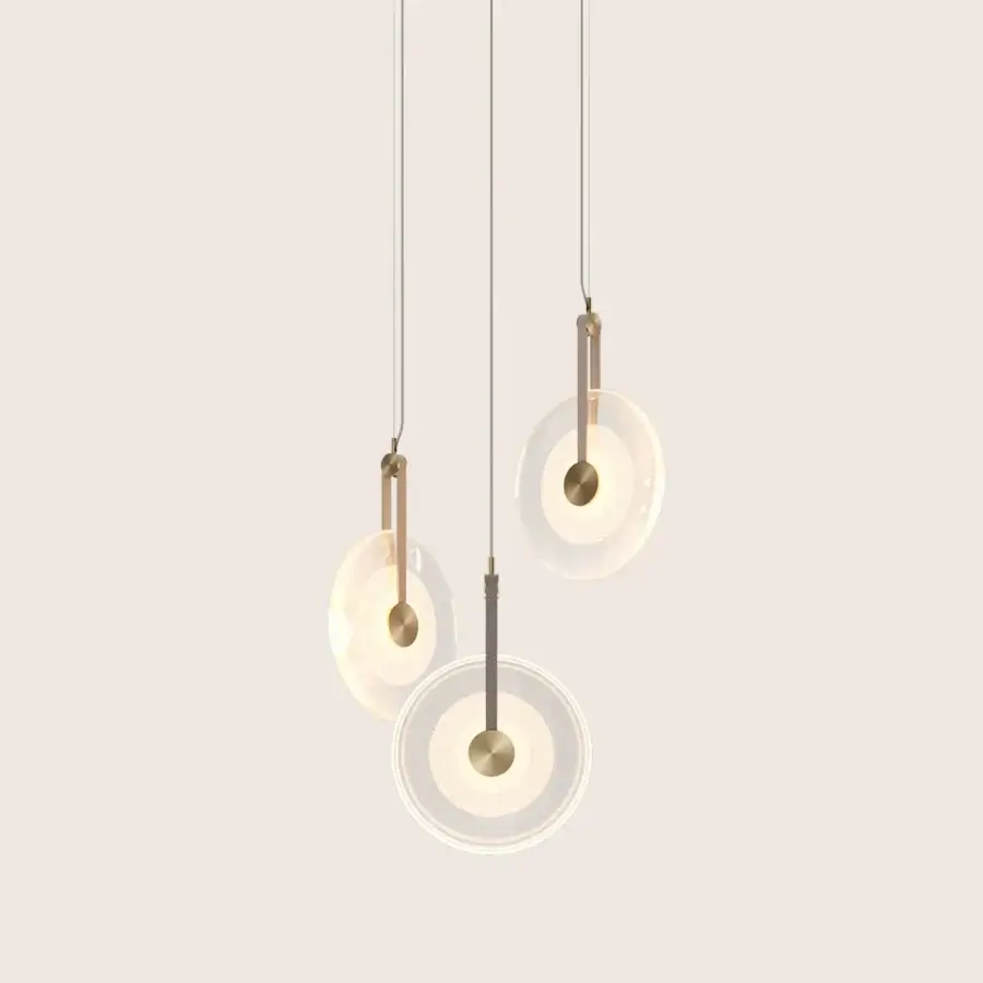 Paolo Castelli Golden Disc Suspension Lamp #9