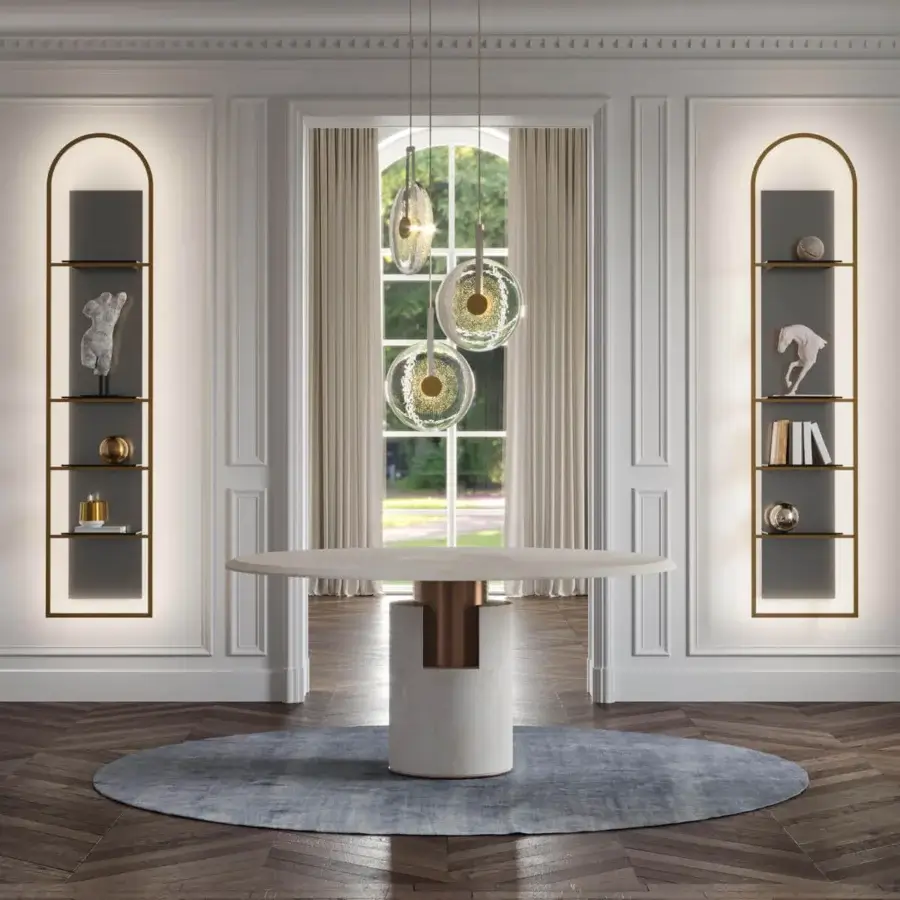 Paolo Castelli Golden Disc Suspension Lamp #8