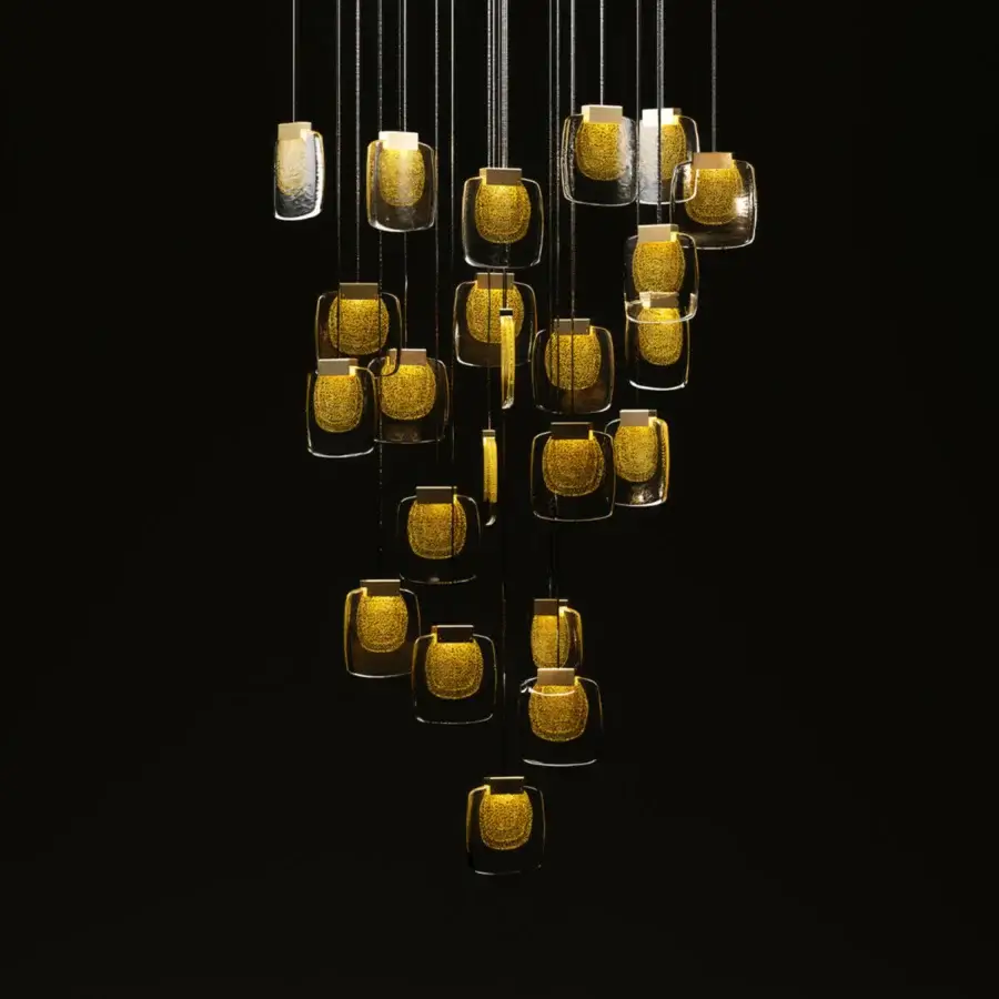 Paolo Castelli Golden Cloud Suspension Lamp #4