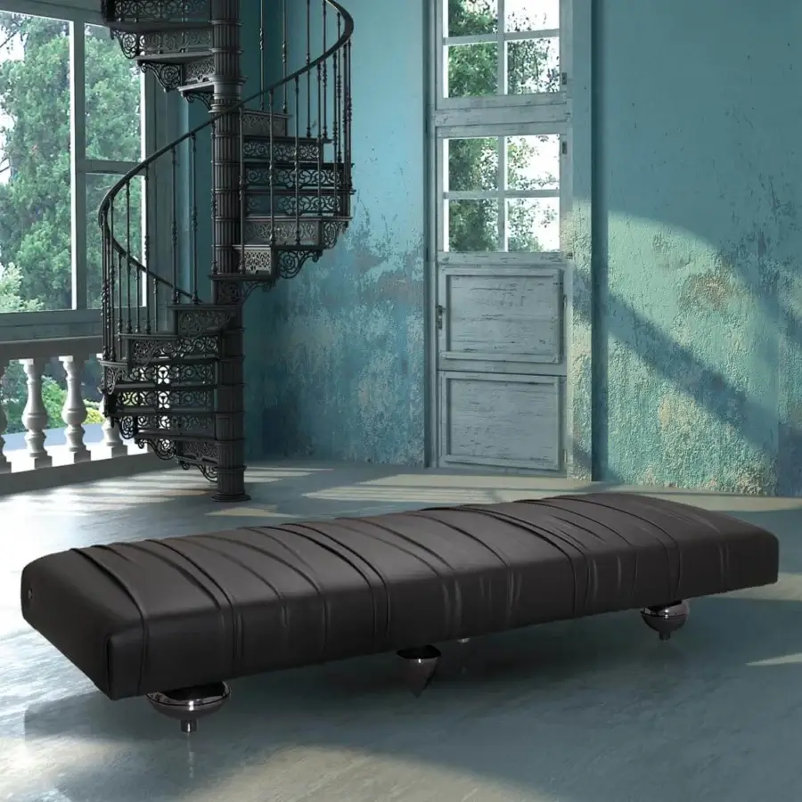 Distinguished Il Pezzo Mancante Il Pezzo 1 bench crafted in dark upholstery with linear indentations and sand brass casting legs