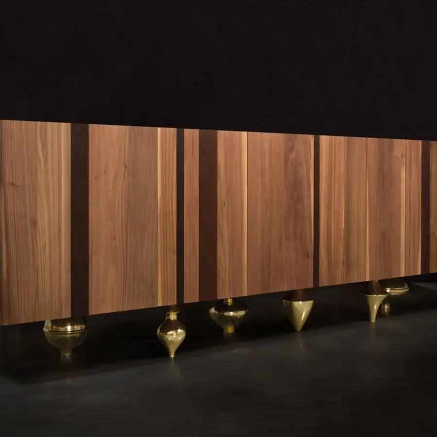 Distinguished Il Pezzo Mancante Il Pezzo 1 sideboard built with American walnut and ash wood, showcasing a natural oil finish