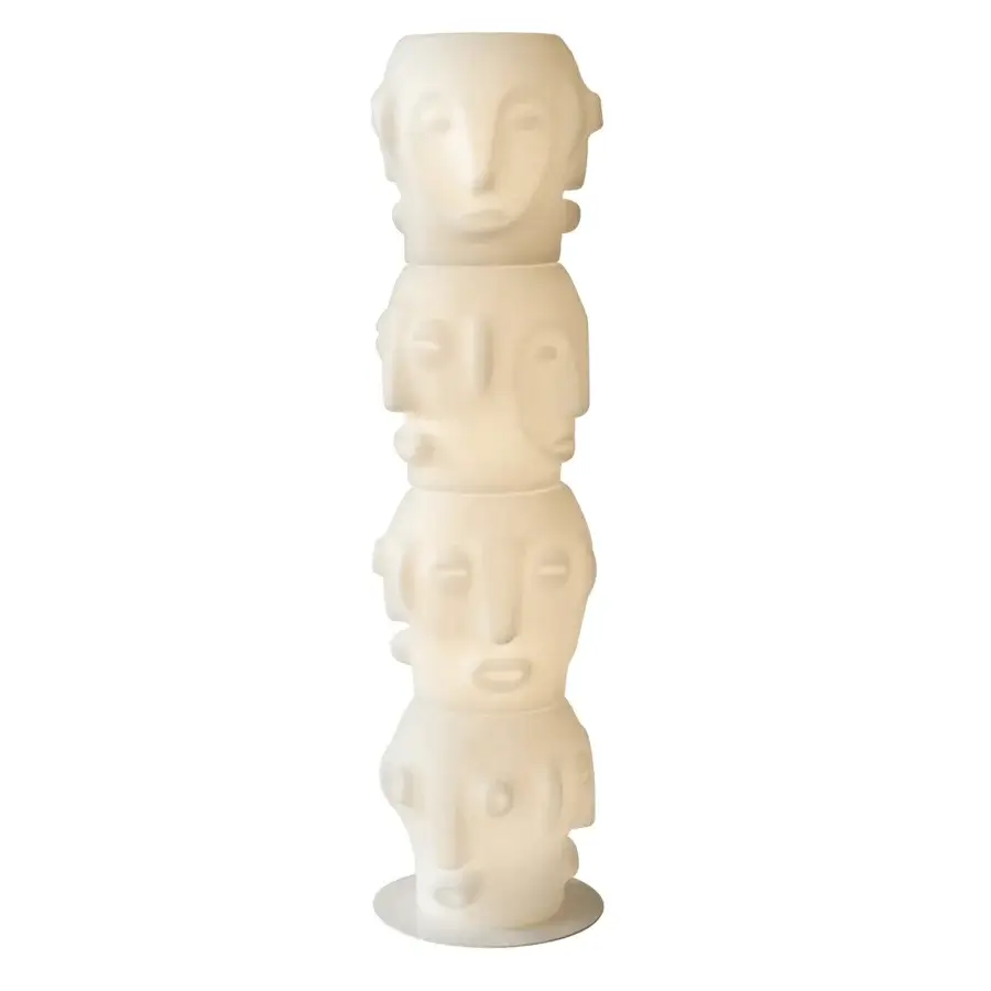 Stunning Slide Threebù floor lamp in off-white synthetic material with matte semi-translucent finish