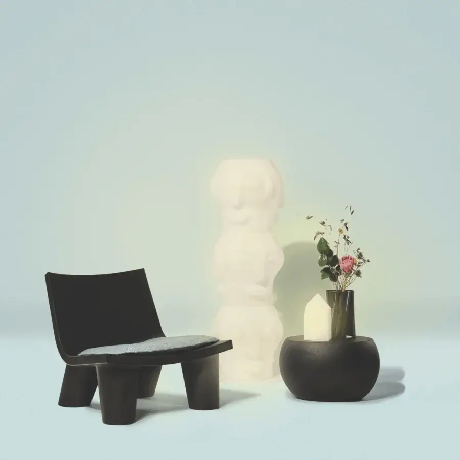 Sophisticated Slide Threebù Totem floor lamp in off-white translucent synthetic material featuring matte textured finish