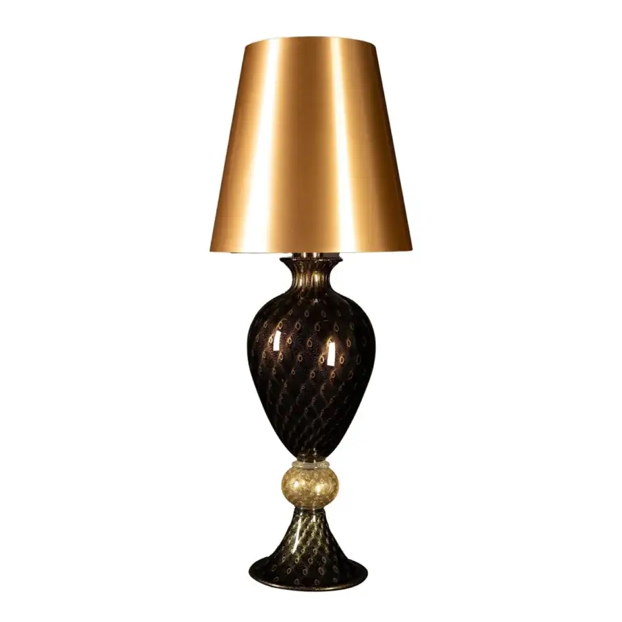 1295 Murano Venezia Table Lamp - Black & 24k Gold Leaf #1