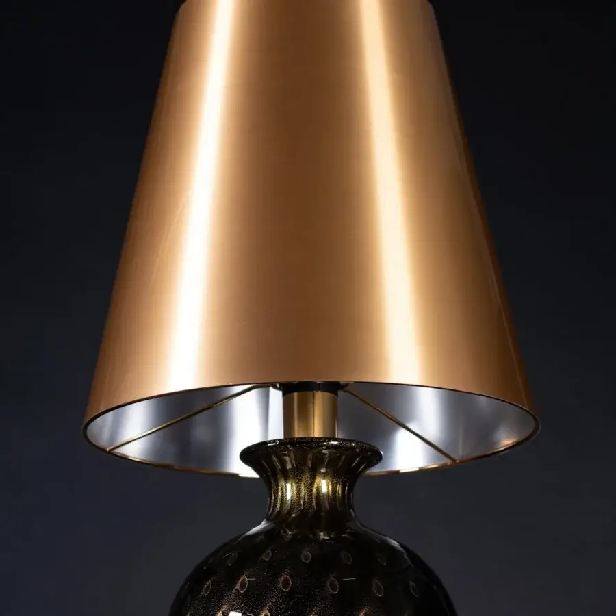 1295 Murano Venezia Table Lamp - Black & 24k Gold Leaf #4