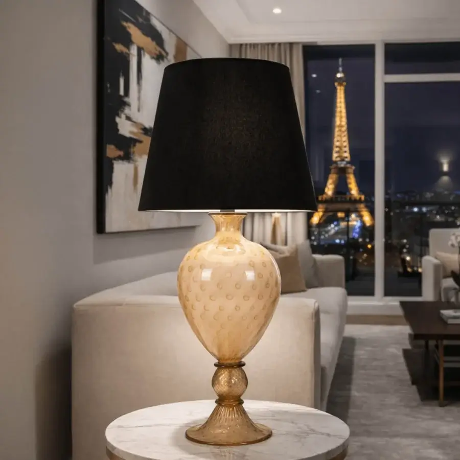 1295 Murano Venezia Table Lamp - Dusty Rose & 24k Gold Leaf #4