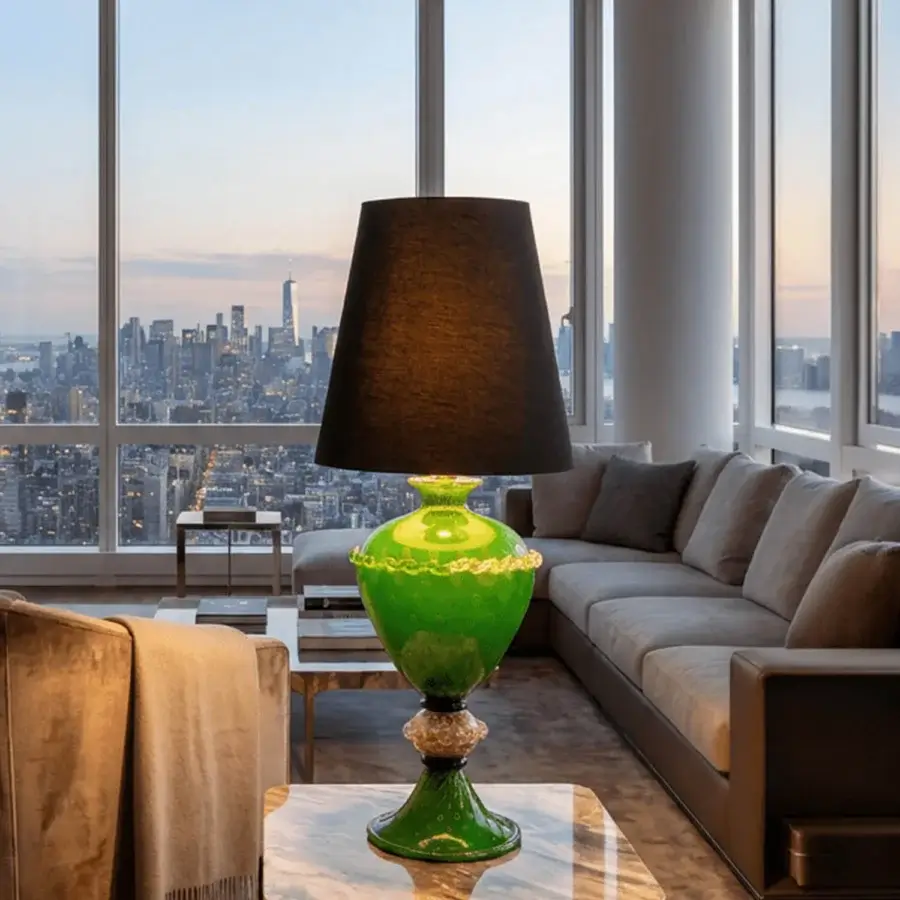 1295 Murano Venezia Table Lamp - Emerald Green & 24k Gold Leaf #2