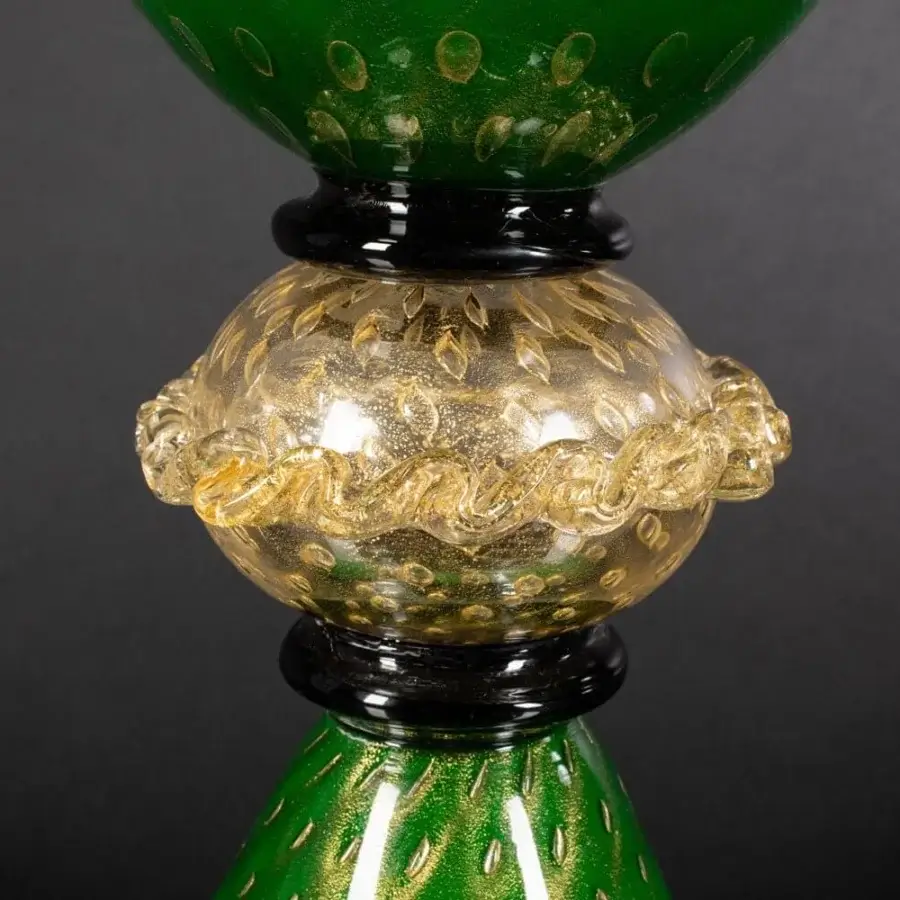 1295 Murano Venezia Table Lamp - Emerald Green & 24k Gold Leaf #6