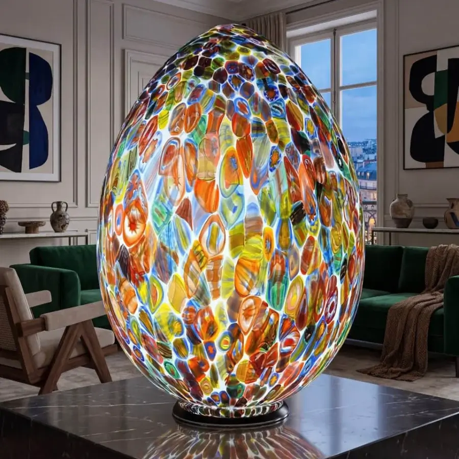1295 Murano Murrina Egg Table Lamp #3