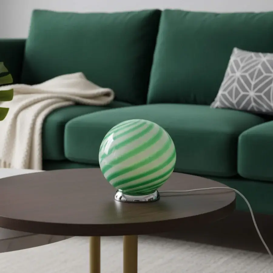1295 Murano Candy Table Lamp - Green Mint #6
