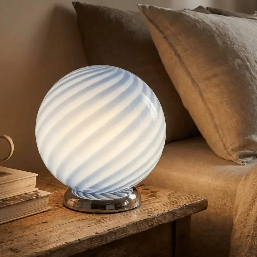 1295 Murano Candy Table Lamp - Blueberry #8