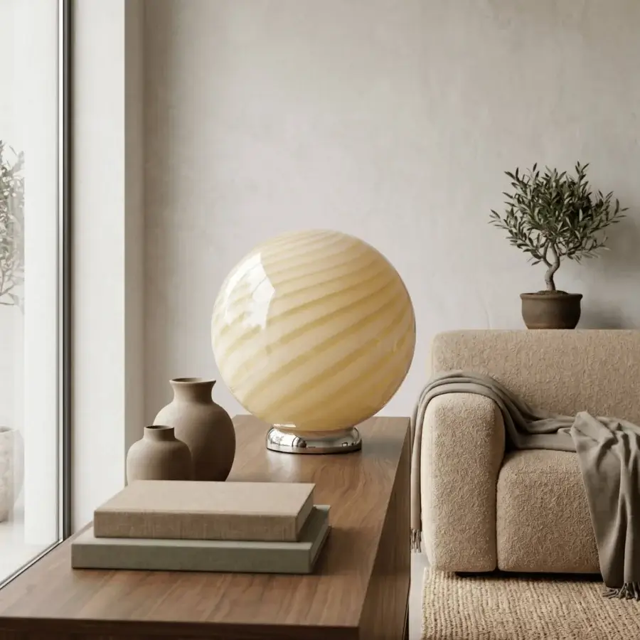 1295 Murano Candy Table Lamp - Butter #3