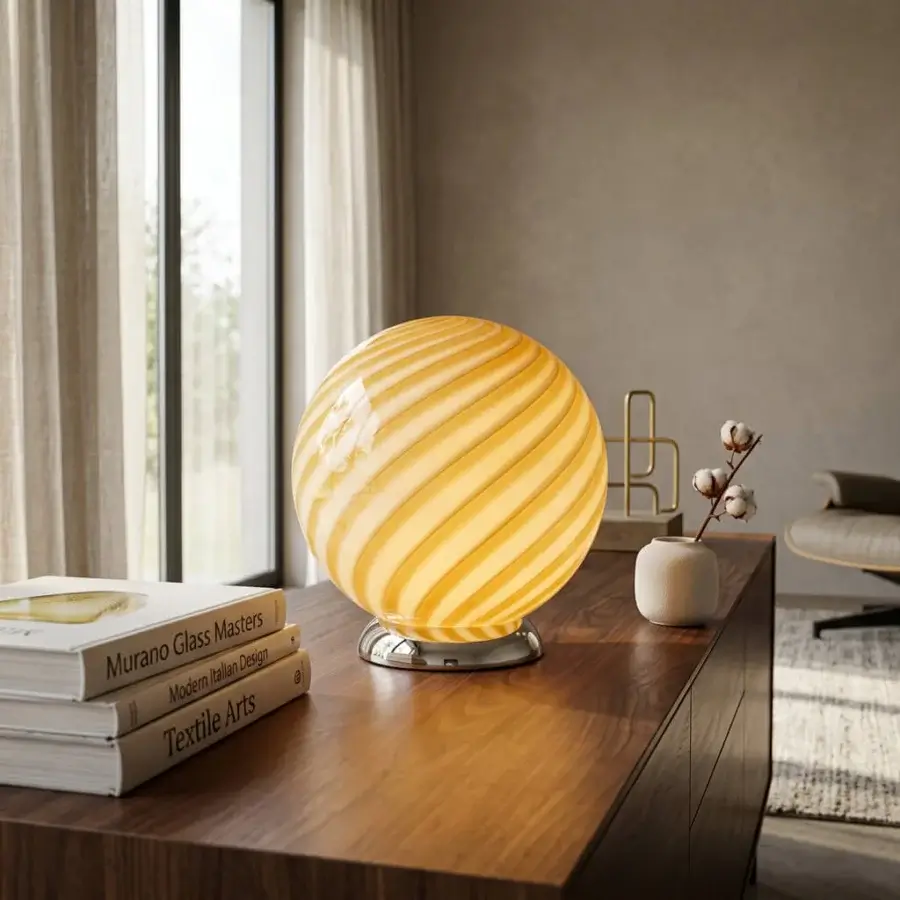 1295 Murano Candy Table Lamp - Butter #4