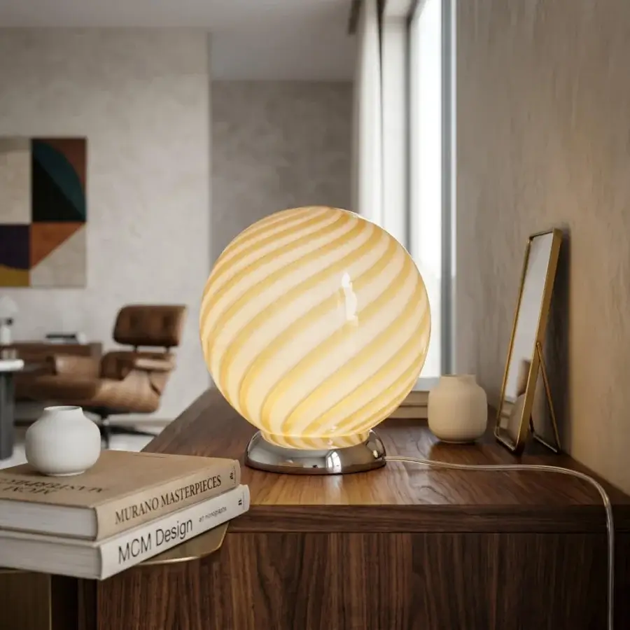 1295 Murano Candy Table Lamp - Butter #5