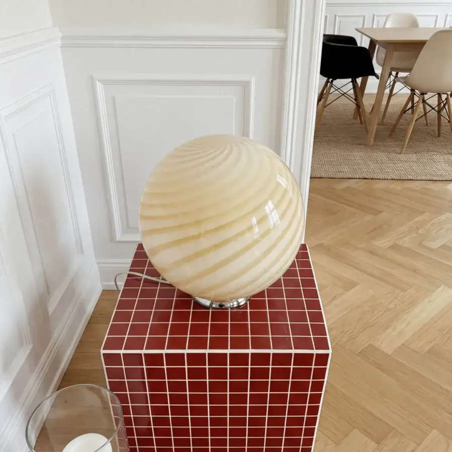 1295 Murano Candy Table Lamp - Butter #9