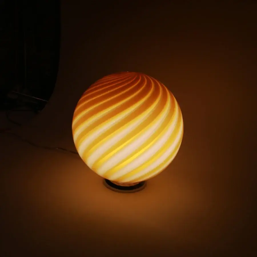 1295 Murano Candy Table Lamp - Honey Yellow #3