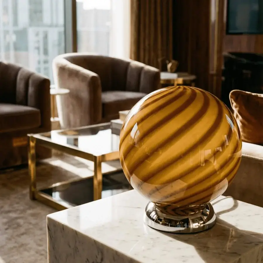 1295 Murano Candy Table Lamp - Honey Yellow #8