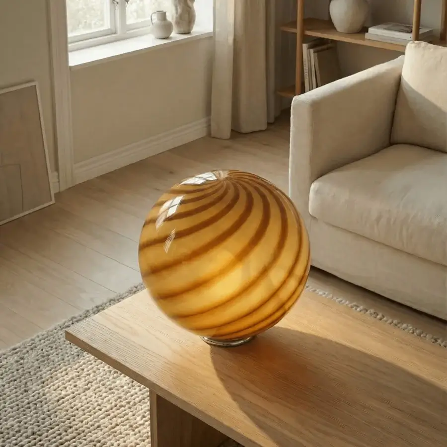 1295 Murano Candy Table Lamp - Honey Yellow #10