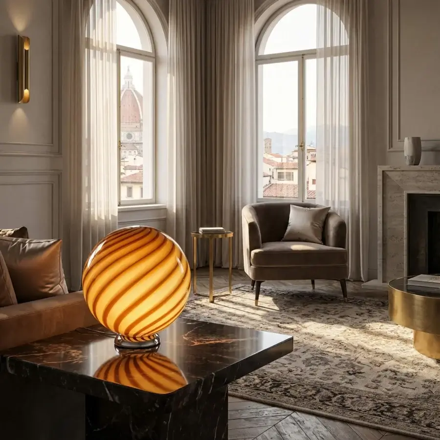 1295 Murano Candy Table Lamp - Honey Yellow #12