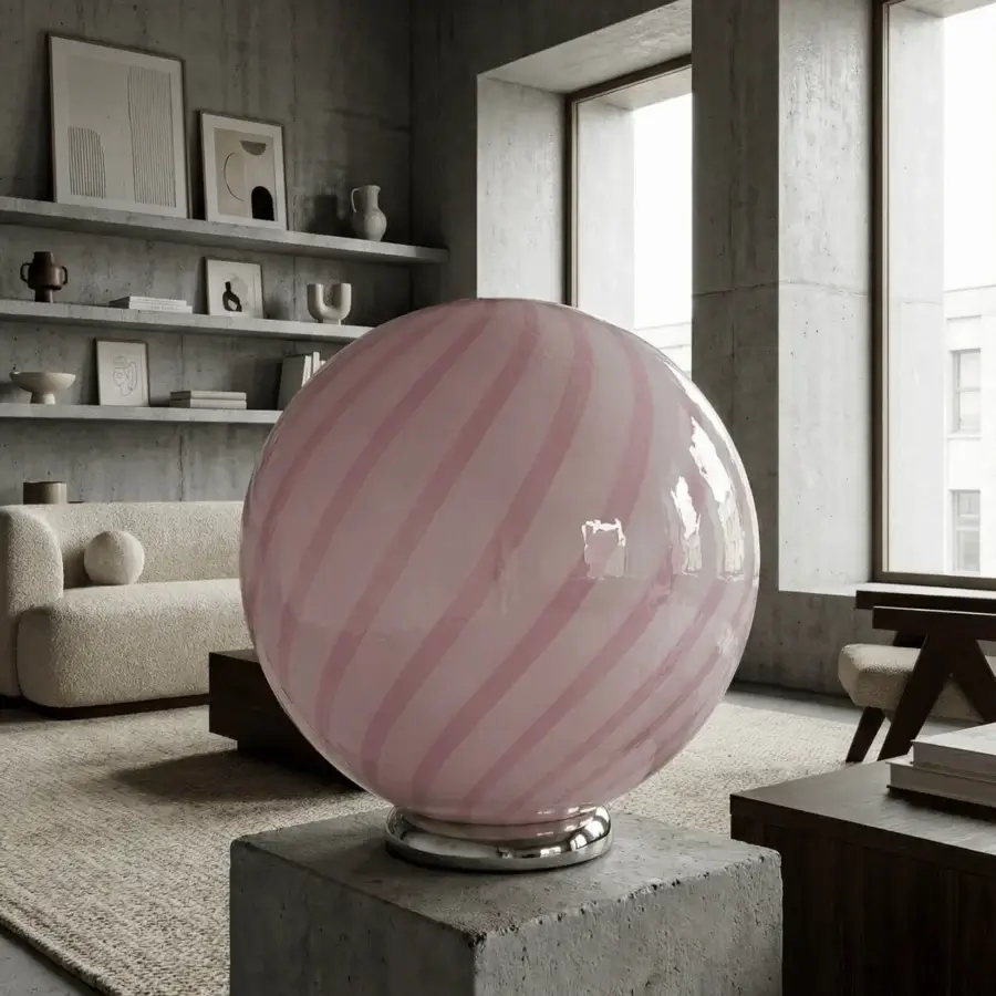 1295 Murano Candy Table Lamp - Marshmallow Pink #3