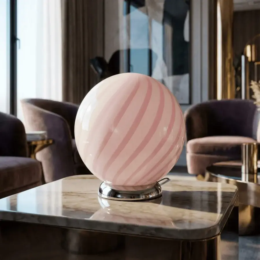 1295 Murano Candy Table Lamp - Marshmallow Pink #4