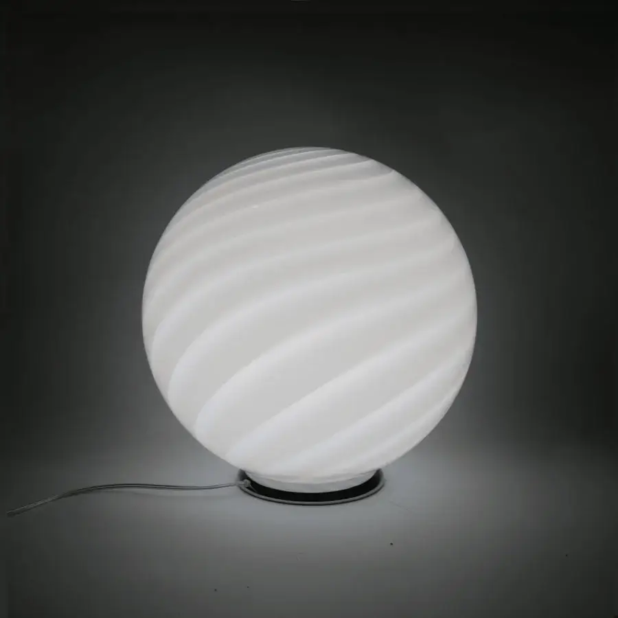 1295 Murano Candy Table Lamp - White #2