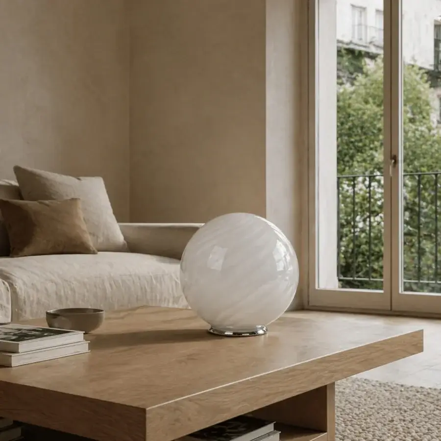 1295 Murano Candy Table Lamp - White #6