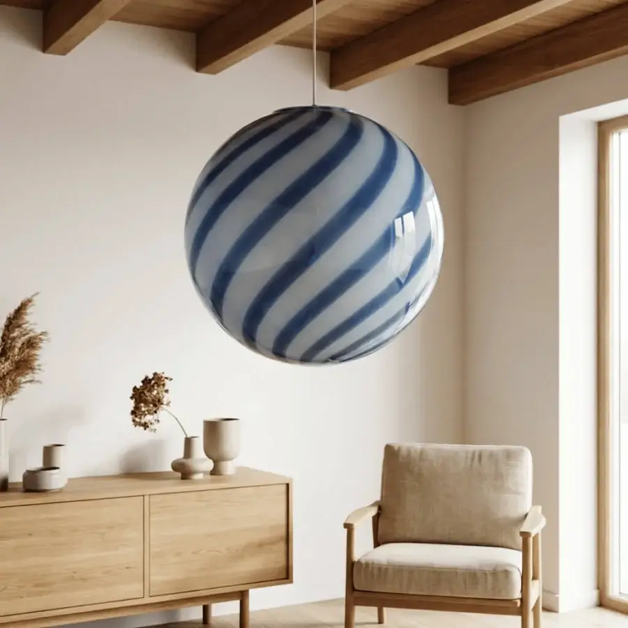 1295 Murano Candy Suspension Lamp - Blueberry #4