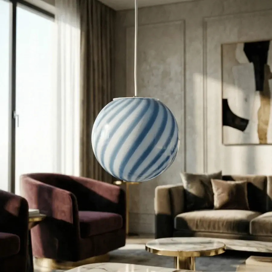 1295 Murano Candy Suspension Lamp - Blueberry #5
