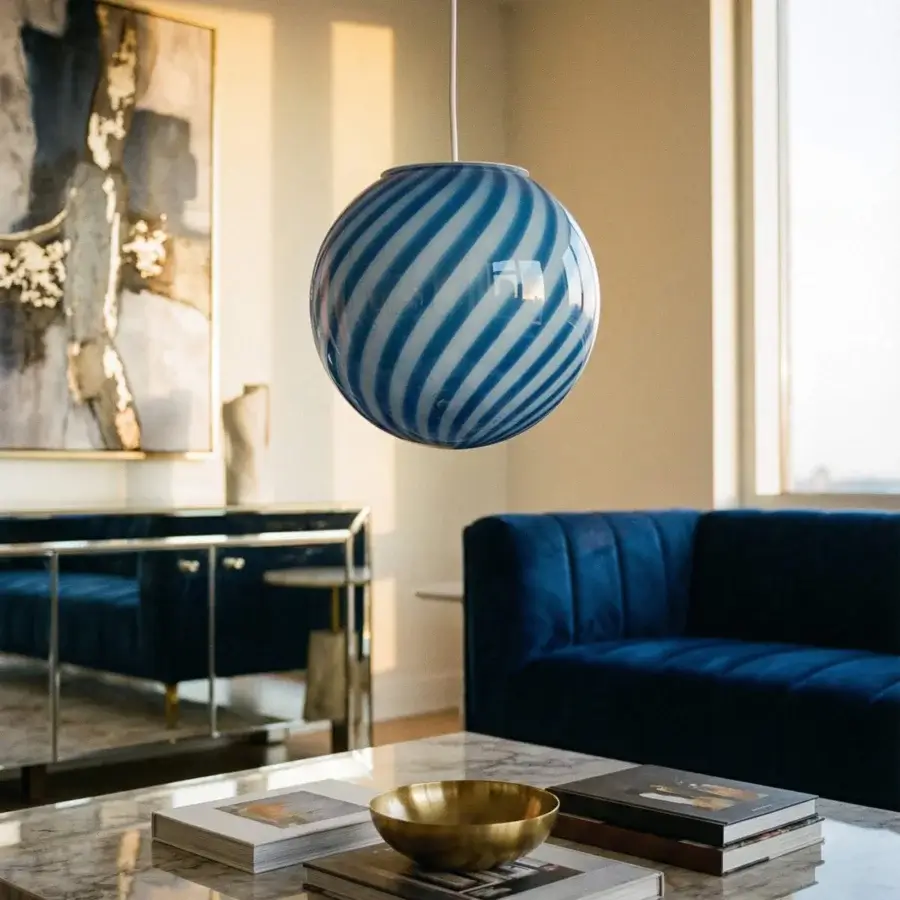 1295 Murano Candy Suspension Lamp - Blueberry #6