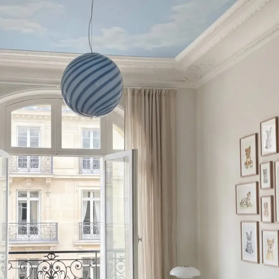 1295 Murano Candy Suspension Lamp - Blueberry #8