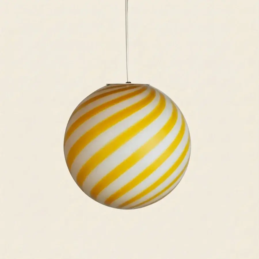 1295 Murano Candy Suspension Lamp - White & Yellow #1